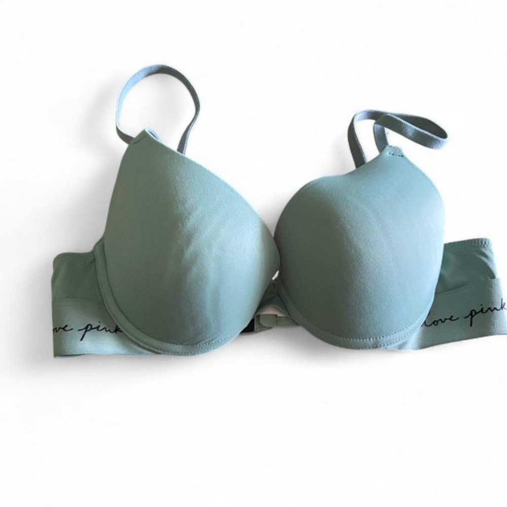 Victorias‎ Secret LOVE PINK Light Green Womens Underwire Bra Size 34B